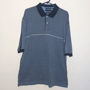 Tommy Hilfiger Shirt Mens XL Navy Blue Golf Polo Short Sleeve Pima Cotton Knit